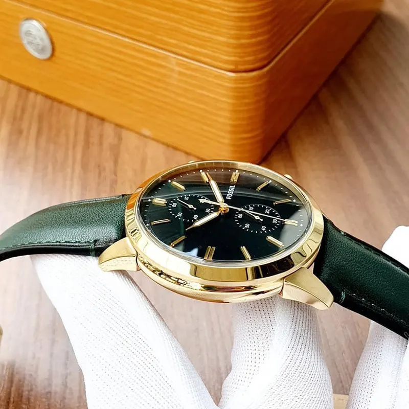 Fossil Townsman Chronograph Dark Green Leather Men's Watch- FS5599